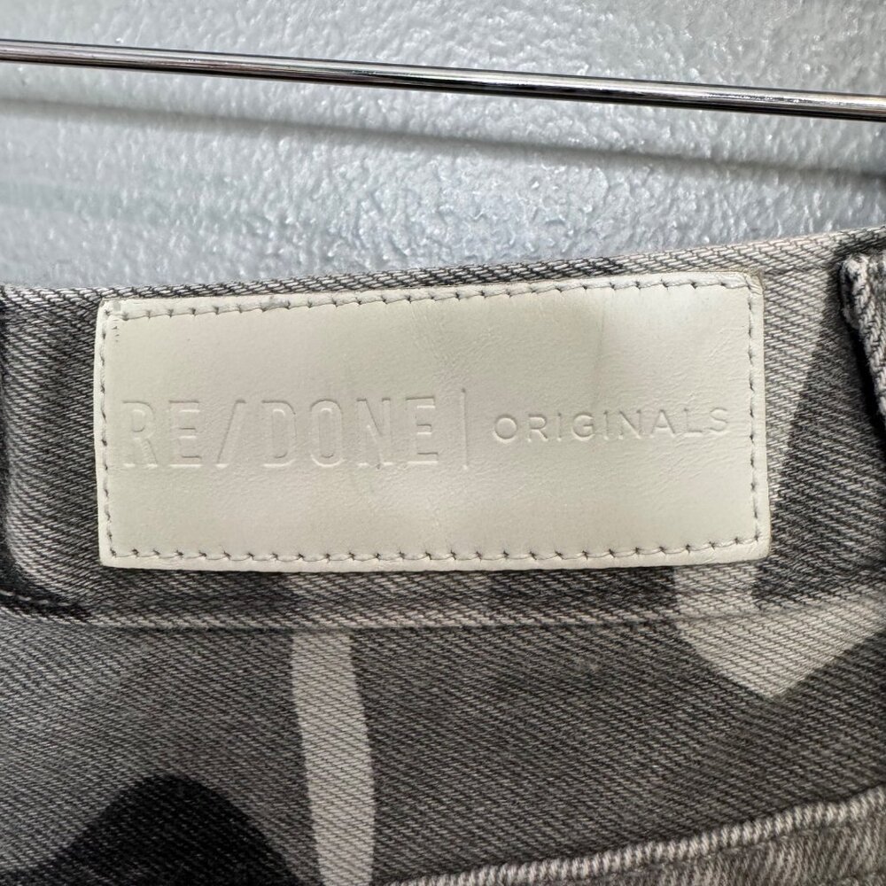 RE/DONE originals gray camo high rise ankle jeans size 25 - Picture 5 of 7